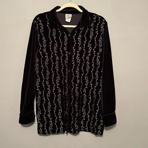 Vintage Velvet Disney Catalog Button up Long sleeve shirt size M Mickey Mouse